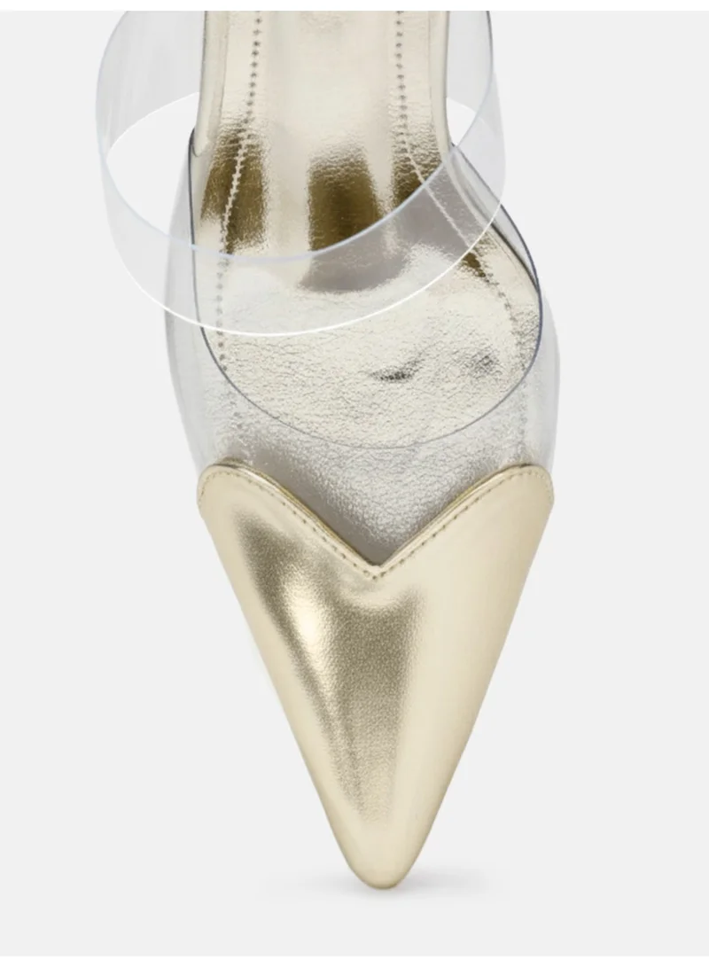 Zoriworld Gold Zoriworld Amor Gold Heels 3.5 Heel Rubber Sole for Women | Best Price UAE